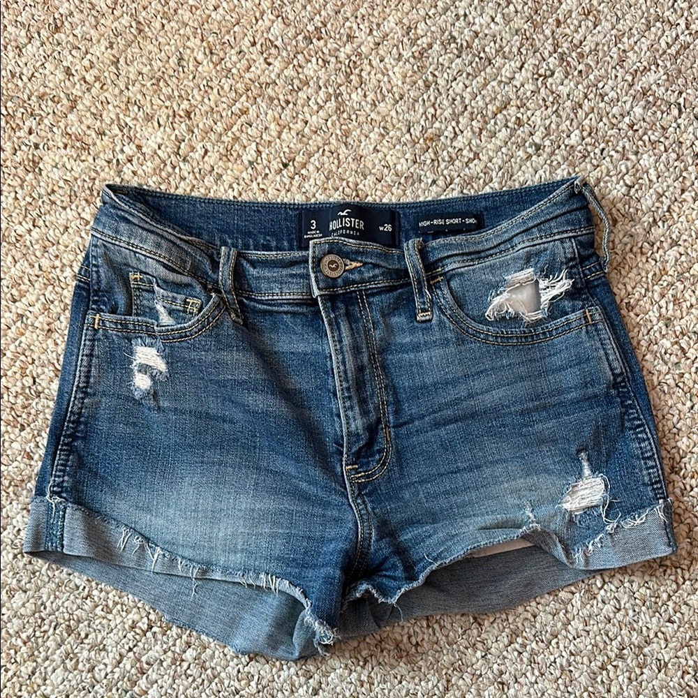 Hollister Women's Distressed Blue Jean Shorts